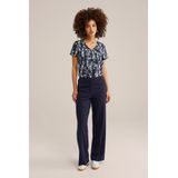 T-shirt - V-hals - Korte Mouwen - Regular Fit - Dessin