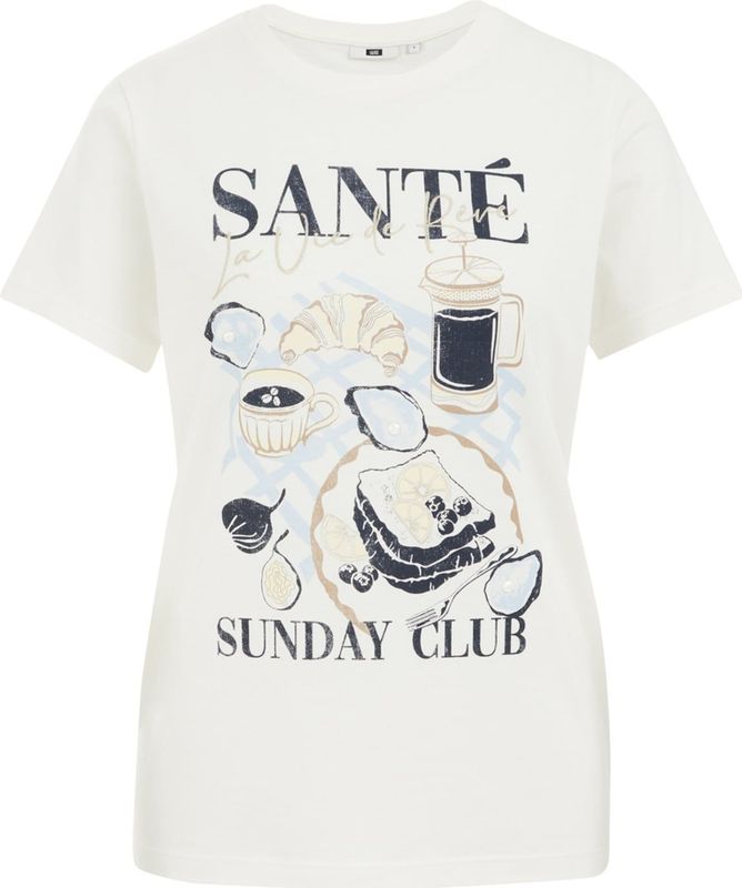 WE Fashion - Dames T-shirt - Wit - Regular fit