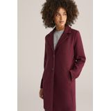 WE Fashion - Tussenmantel - Wijnrood - Klassieke Mantel - Normale Pasvorm