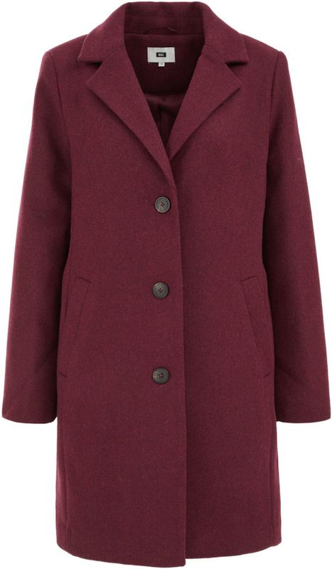 WE Fashion - Tussenmantel - Wijnrood - Klassieke Mantel - Normale Pasvorm
