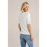 Gebreide Trui - Korte Mouwen - Ronde Hals - Opengewerkt Dessin - Regular Fit