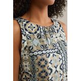 Jerseyjurken - Mouwloze Jurk - Midi-lengte - Elastiek in Taille - Voering - Knoopsluiting