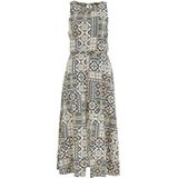 Jerseyjurken - Mouwloze Jurk - Midi-lengte - Elastiek in Taille - Voering - Knoopsluiting