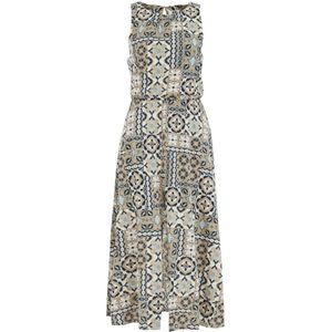 Jerseyjurken - Mouwloze Jurk - Midi-lengte - Elastiek in Taille - Voering - Knoopsluiting