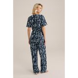 WE Fashion - Dames Jumpsuit - Met Structuur - V-hals - Korte Mouwen