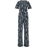 WE Fashion - Dames Jumpsuit - Met Structuur - V-hals - Korte Mouwen