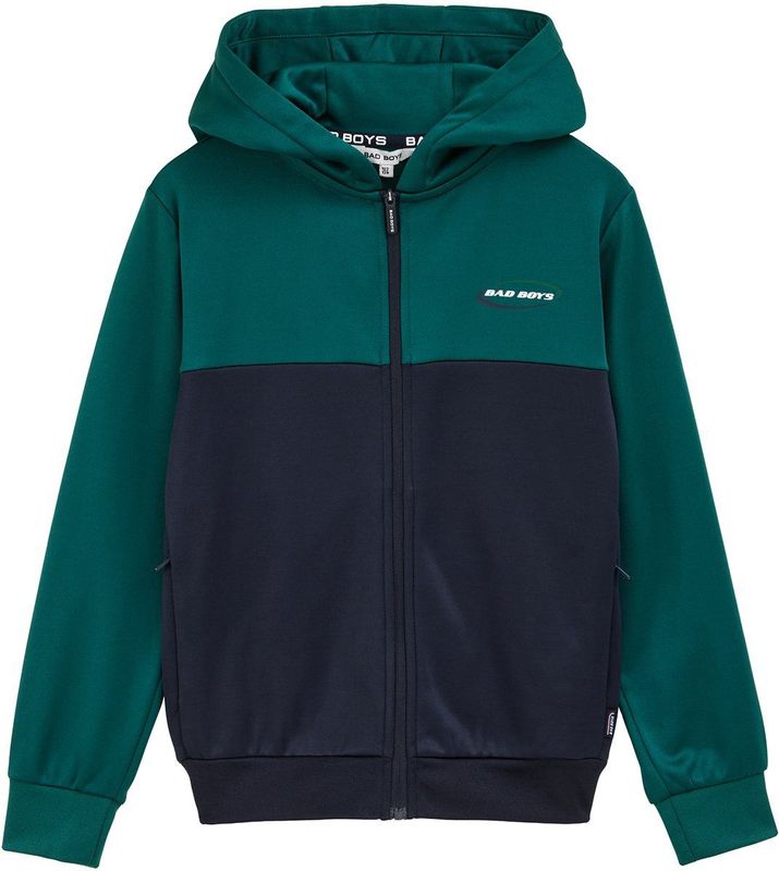 Bad Boys - Jongens vest met capuchon - Regular fit - Donkerblauw -  Maat: 92