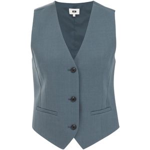 WE Fashion - Gilet - Grijs - Getailleerd Model - Knoopsluiting