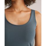 WE Fashion - Top - Donkergroen - Mouwloos - Slanke Pasvorm