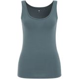 WE Fashion - Top - Donkergroen - Mouwloos - Slanke Pasvorm