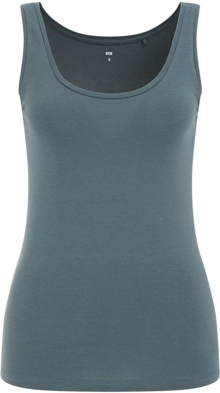 WE Fashion - Top - Donkergroen - Mouwloos - Slanke Pasvorm