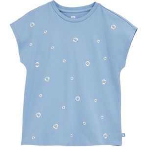 WE Fashion - T-shirt - Lichtblauw - 100% Katoen - Korte Mouwen