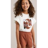 WE Fashion - T-shirt - Gebroken Wit - Regular Fit - Katoen