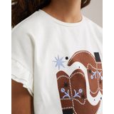 WE Fashion - T-shirt - Gebroken Wit - Regular Fit - Katoen