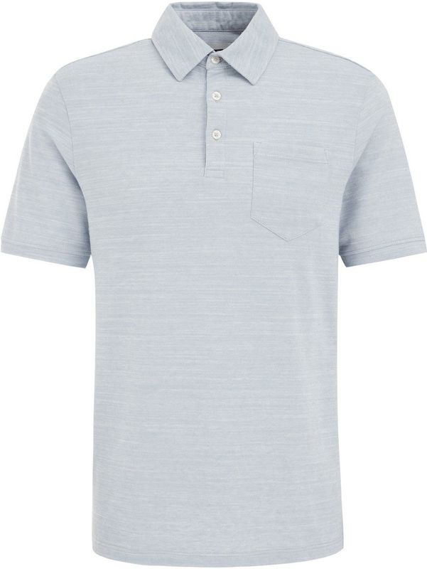 Van Gils - Regular Fit - Fijngebreide Polo - Lichtblauw