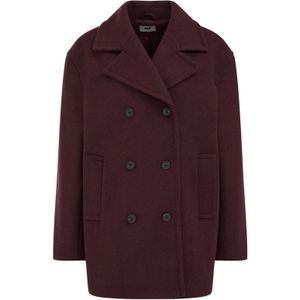 WE Fashion - Dames Jas - Aubergine - Wolmix - Regular Fit