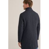 WE Fashion - Heren Regular Fit Manteljas - Donkerblauw - Met Afritsbare Bodywarmer