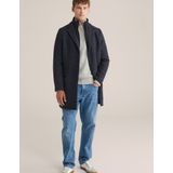 WE Fashion - Heren Regular Fit Manteljas - Donkerblauw - Met Afritsbare Bodywarmer