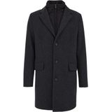 WE Fashion - Heren Regular Fit Manteljas - Donkerblauw - Met Afritsbare Bodywarmer