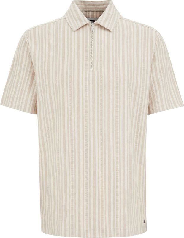 WE Fashion Heren Regular fit polo met rits