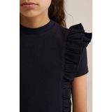 WE Fashion - Jurk - Katoen - Korte Mouwen - Ronde Hals - Ribgebreide Structuur