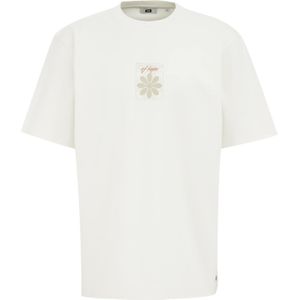 WE Fashion - Heren Heavyweight T-shirt - Gebroken Wit - Katoen