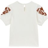 Shirt - Bloemenprint - Jersey - Ronde Hals - Kwartmouw