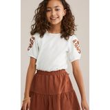 Shirt - Bloemenprint - Jersey - Ronde Hals - Kwartmouw