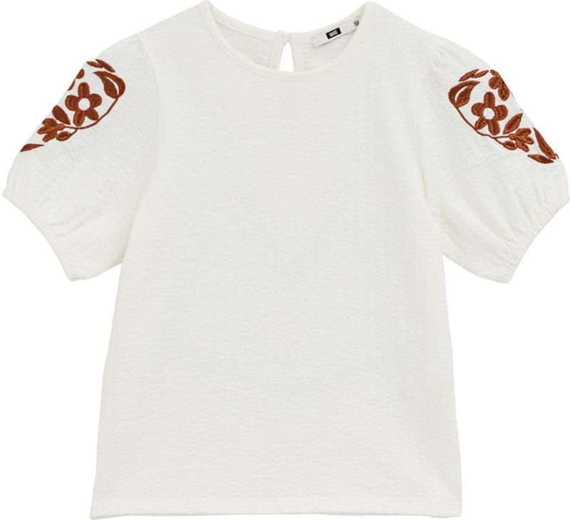 Shirt - Bloemenprint - Jersey - Ronde Hals - Kwartmouw