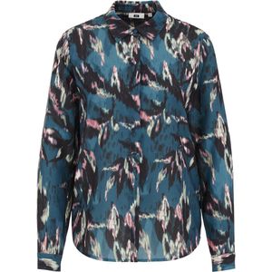 WE Fashion - Blouse - Donkerblauw - Klassieke Blouse - Lange Mouw