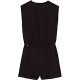 WE Fashion - Meisjes Playsuit - Zwart - Structuur - Regular Fit