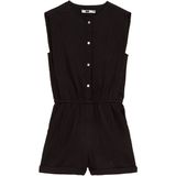 WE Fashion - Meisjes Playsuit - Zwart - Structuur - Regular Fit