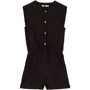 WE Fashion - Meisjes Playsuit - Zwart - Structuur - Regular Fit