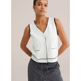 WE Fashion - Dames Gilet - Mouwloos - V-hals - Contrast