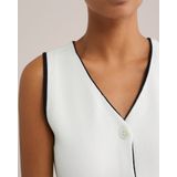 WE Fashion - Dames Gilet - Mouwloos - V-hals - Contrast