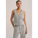 WE Fashion - Slim Fit Gilet - Met Structuur - V-hals - Visgraatpatroon