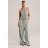 WE Fashion - Slim Fit Gilet - Met Structuur - V-hals - Visgraatpatroon