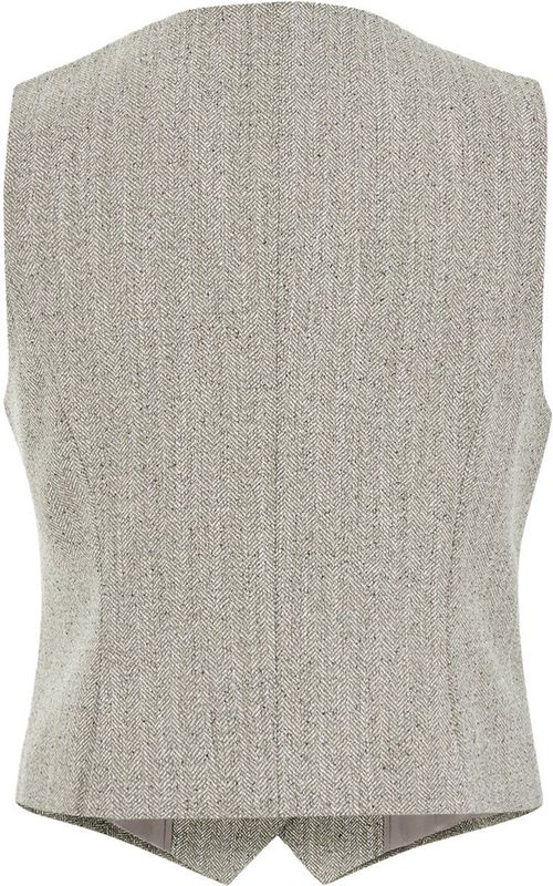 WE Fashion - Slim Fit Gilet - Met Structuur - V-hals - Visgraatpatroon