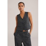 WE Fashion - Slim Fit Gilet - Speckleprint - V-hals