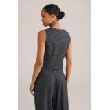 WE Fashion - Slim Fit Gilet - Speckleprint - V-hals