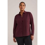 WE Fashion - Blouse - Donkerrood - Rechtvallend Model - Lange Mouwen