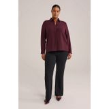 WE Fashion - Blouse - Donkerrood - Rechtvallend Model - Lange Mouwen