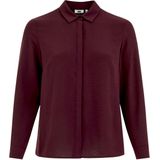 WE Fashion - Blouse - Donkerrood - Rechtvallend Model - Lange Mouwen