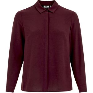 WE Fashion - Blouse - Donkerrood - Rechtvallend Model - Lange Mouwen
