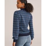 WE Fashion - Gebreide Trui - Marineblauw - Regular Fit - Katoen