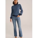 WE Fashion - Gebreide Trui - Marineblauw - Regular Fit - Katoen