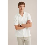 WE Fashion - Heren Overhemd - Gebroken Wit - Seersucker - Regular Fit