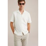 WE Fashion - Heren Overhemd - Gebroken Wit - Seersucker - Regular Fit