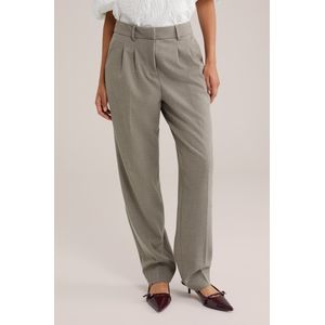 WE Fashion - Straight Regular Waist Pantalon - Beige