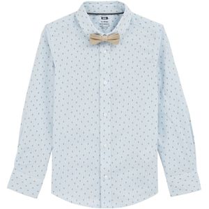 Overhemd - Slim Fit - Lange Mouwen - All-Over Print - Afneembare Vlinderdas